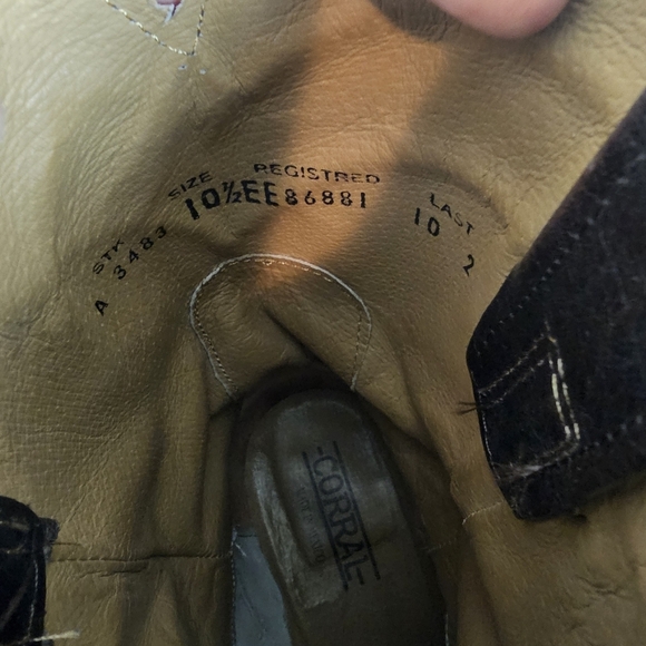 Corral Men’s Cowboy Boots Size 10 Chocolate Brown Leather Round Toe Western - Picture 11 of 15